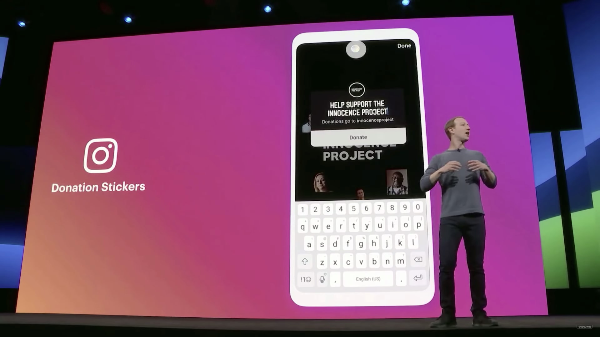 Facebook F8：Donation Sticker