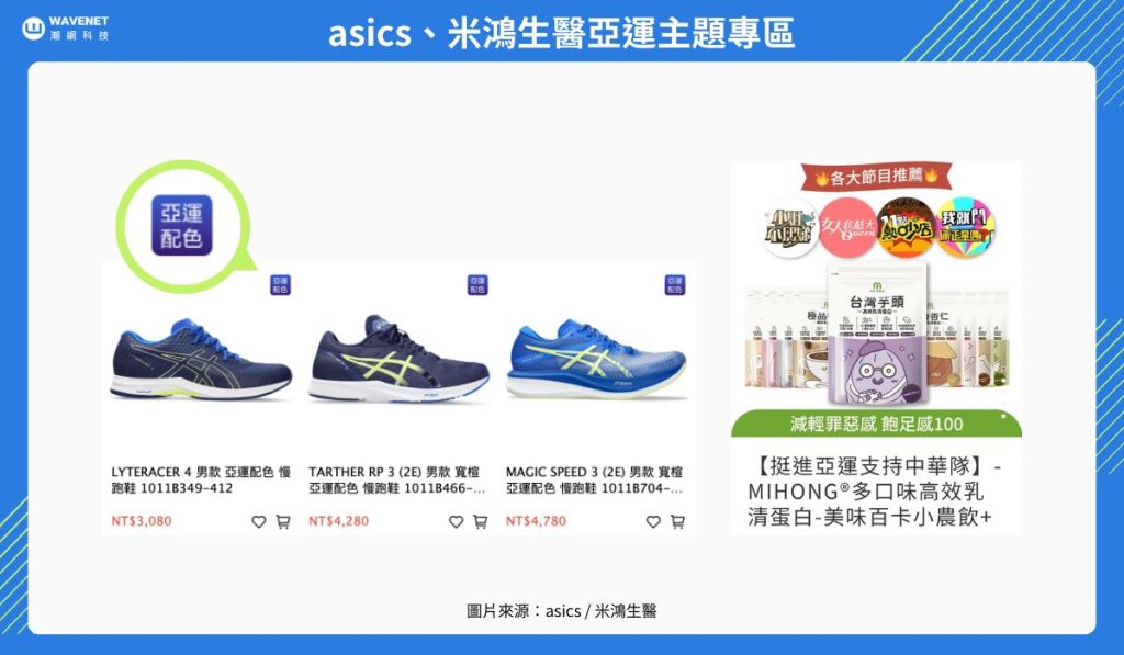 0928 運動行銷_ asics、米鴻生醫亞運主題專區